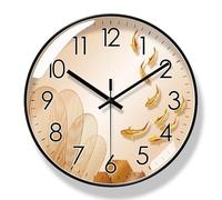 HTTGDGDH Kitchen Decor Wall Clock Living Room Clock Clock Wall Clock Round Silent Quartz Clock Time Clock,A