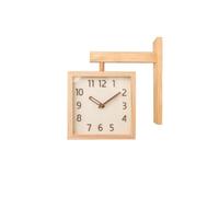 HTTGDGDH Kitchen Decor Wall Clocks Wood Double-Sided Wall Clock Living Room Decorative Household Wall Modern Fashion Simple Mute Clock Corner Dual-Use Time Clock,A