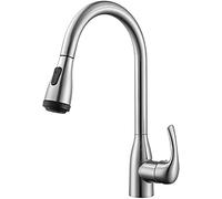 HTTGDGDH Kitchen Sink Tap Stainless Steel Pull Out Kitchen Mixer Taps 360° Swivel Kitchen Faucet Single Handle Sink Mixer Faucet With 4 Water Outlet Function,Black,Brushed Nickel