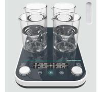 HTTGDGDH Laboratory Equipment Quadruple Magnetic Stirrer, Electric Stirrer, Synchronous/Asynchronous Control, Speed Regulation + Timing,