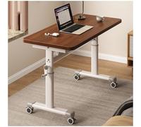 HTTGDGDH Manual Adjustable Desk Standing Desk Study Table Gaming Desks Movable Writing Table Computer Desks For Home, Office, Workstation; Multifunctional Bedside Table,Dark Brown-100cm/39.37in