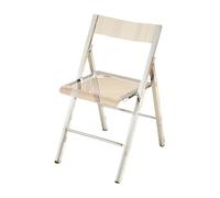 HTTGDGDH Modern Transparent Acrylic Folding Chairs, Clear Stackable Dining Chairs With Steel Chrome Frame For Outdoor & Indoor Use, Stylish Seating,Grey-One Size