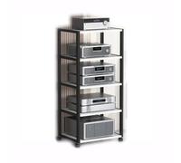 HTTGDGDH Printer Stand,Av Media Stand 2/3/4/5 Tier Audio Rack Cd Record Player Stand, Stereo Rack With Wheels, Movable Media Storage Cabinet For Home Theater,One Color-5Tier