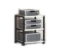 HTTGDGDH Printer Stand,Av Media Stand 2/3/4/5 Tier Audio Rack Cd Record Player Stand, Stereo Rack With Wheels, Movable Media Storage Cabinet For Home Theater,One Color-3Tier