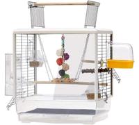 HTTGDGDH Professional Birdcage Pet Supplies Bird Carrier Gardening Decor Birdhouses Small Sized Birds Travel Cage Pet Home Open Top Bird Cage For Budgie Lovebirds 61 Cm High, Orna,