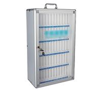 HTTGDGDH Secure Wallmounted Phone Holder With Lock & Handle Ideal For Classrooms Schools Factories Meeting Rooms Sleek Silver Design Spacesaving Storage Solution,