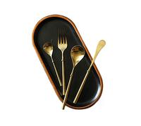 HTTGDGDH Silverware Flatware Cutlery Set, 4/16/24/32/40/48 Pieces Matte Gold 304 Stainless Steel Main Dinner Knife, Fork, Spoon, Tea Spoon, Hotel Restaurant Family.Gold-40 Pieces,Gold-24 Pieces for 6