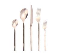 HTTGDGDH Silverware Flatware Cutlery Set, 5/20/30/40/50/60Pcs 304 Stainless Steel Cutlery Set Handle Knife, Fork And Spoon Set,Black-1Set,Rose Gold-6Set