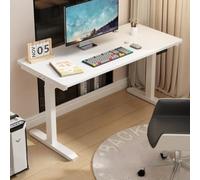 HTTGDGDH Smart Dual Motor Electric Standing Desk 60Cm Solid Wood Top Height Adjustable Computer Table For Home Office Or Ng Whisper-Quiet Lifting System,White-140 * 70cm