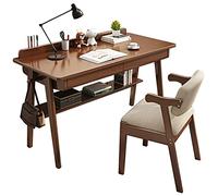 HTTGDGDH Solid Wood Desk,Simple Wooden Computer Desk With Drawer,Modern And Durable Desk For The School,Family Or Study Room W X Chair,100Cm,X Chair-120cm