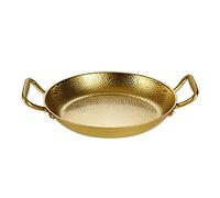 HTTGDGDH Spanish Paella Pan, Stainless Steel Double Ears Pan, Nonstick Cooking Skillet Cookware For Homes Or Restaurants,Silver,24Cm Tray,Silver-28Cm