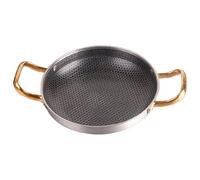 HTTGDGDH Spanish Paella Pan, Stainless Steel Dual Handles Nonstick Rice Pot Lobster Plate, Suitable For All Cooking Surfaces Tray,One Color-28Cm