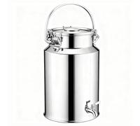 HTTGDGDH Stainless Steel Milk Can With Spigot Versatile Liquid & Solid Storage Container For Kitchen Farm Or Dairy Use Durable Leak Proof Design For Easy Pouring,5L