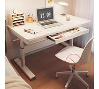 HTTGDGDH Standing Desk Adjustable Height, Sit Stand Up Desk With Hidden Drawer, Manual Office Desk, Computer Desk With Adjustable Foot Pads, Sturdy Steel Frame,White-120x50cm/47.2x19.6in