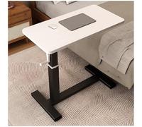 HTTGDGDH Standing Desk Mobile Desk Office Desks Study Table Raising Desks Manually Adjust The Desk Height Bedside Table For Home Office, Workstation Business Furniture,White-80cm/31.49in