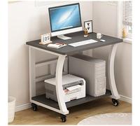 HTTGDGDH Standing Desk With Wheels, Computer Desk, Mobile Sofa Table With Printer Shelf, Modern Simple Style Laptop Desk, Office Desk For Corner, Home Office, Study,Gray+white-60cm/23.62in