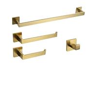 HTTGDGDH Towel Bargold Brushed Bathroom Accessories Hardware Towel Bar Rail Hook Soap Dish Toilet Brush,2 Hooks,China,4 Piece Set 60cm