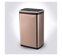 HTTGDGDH Trash Can Smart Trash Can With Lid Stainless Steel Household Induction Trash Can Large Capacity Kitchen Trash Can, Usb Charging/Battery Garbage Can,Champagne Gold-30L