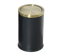 HTTGDGDH Trash Can Stainless Steel Trash Can Gold Clamshell 9L Open Trash Cans Rectangle Living Room Balcony Toilet Garbage Bin, Commercial Grade Garbage Can,Noir