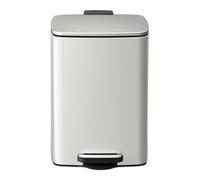 HTTGDGDH Trash Cans Wastebasket 20/30 Liter Brushed Stainless Steel Trash Can, Square Pedal Recycle Bin With Lid And Inner Buckets, Hands-Free Steel Step Garbage Can For Home Offi,White-20L