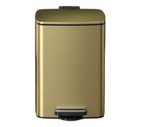 HTTGDGDH Trash Cans Wastebasket 20/30 Liter Brushed Stainless Steel Trash Can, Square Pedal Recycle Bin With Lid And Inner Buckets, Hands-Free Steel Step Garbage Can For Home Offi,Gold-30L