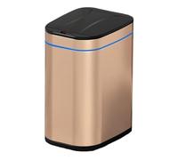 HTTGDGDH Trash Cans Wastebasket Stainless Steel Trash Can With Soft Close Lid, Modern Automatic Touchless Garbage Can With Removable Inner Basket For Living Room, Bedroom, Bathroo,Champagne Gold-9L