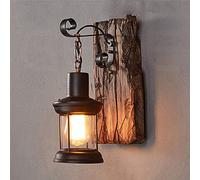HTTGDGDH Vintage Wall Light Rustic Lodge Wall Lamp Sconce Glass Shade Retro Metal Light Fixture For Home Corridor Restaurant Cafe Bar,