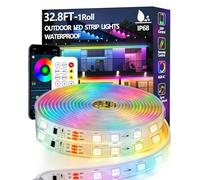 httpsmp 10m Outdoor LED Strip Light Waterproof,IP68 Outside RGB+IC Lights Strip with App/Remote Control,Chase Mode,Music Sync Light for Balcony,Deck,Rooftop,Garden,Pool