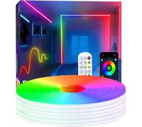 httpsmp 15m Neon Rope Light, Ws2811 RGB+IC Flexible Led Lights Control with App/Remote, Chase Mode, IP65 Outdoor Waterproof, Music Sync Light Strip for Bedroom