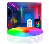 httpsmp 20m Neon Rope Light, Ws2811 RGB+IC Flexible Led Lights Control with App/Remote, Chase Mode, IP67 Outdoor Waterproof, Music Sync Light Strip f