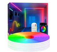 httpsmp 20m Neon Rope Light, Ws2811 RGB+IC Flexible Led Lights Control with App/Remote, Chase Mode, IP65 Outdoor Waterproof, Music Sync Light Strip for Bedroom