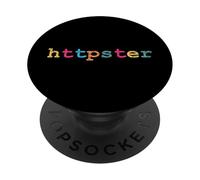 Httpster Funny Internet Pun Colorful Coder & Developer PopSockets Adhesive PopGrip