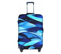 Httup Abstract Blue Print Practical Elastic Washable Travel Luggage Cover with Concealed Zipper for Suitcases, White, M