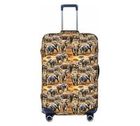HTTUP Africa Elephant Print Elastic Washable Baggage Protector Universal Suitcase Cover Travel Luggage Cover, Black, S