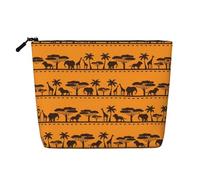HTTUP African Animal Print Single Layer Makeup Bag Zipper Pouch for Women Large Capacity Black One Size Black One Size Black One Size, Black/White, One Size