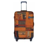 Httup African Textile Patchwork Print Practical Elastic Washable Travel Luggage Cover with Concealed Zipper for Suitcases, White, XL