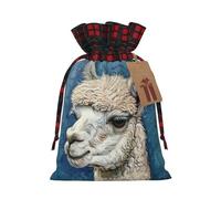HTTUP Alpaca Llama Printing Christmas Drawstring Eco-Friendly Gift Bag For Holiday Party Birthday Wrapping Need
