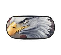 HTTUP American Eagle Print Stylish Unique Large Capacity Unisex Pencil Bag Zipper Office Travel Makeup Storage