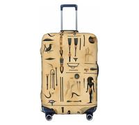 HTTUP - Ancient Egyptian Hieroglyphic Print Universal Travel Luggage Cover, Black, CH