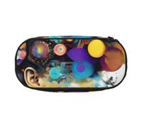 HTTUP Artificial Intelligence Brain Print Stylish Unique Large Capacity Unisex Pencil Bag Zipper Office Travel Makeup Storage