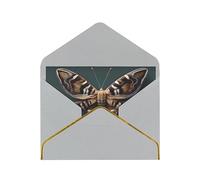 HTTUP Beautiful Moth Print Greeting Card Blank Note Cards Envelopes Birthday Wedding Party Appreciation Cards