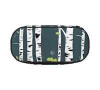 HTTUP Beauty Birch Tree Print Stylish Unique Large Capacity Unisex Pencil Bag Zipper Office Travel Makeup Storage