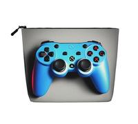 HTTUP Blue Game Controller Print Business Trip Essential Single-layer Makeup Bag Zippered Pouch Women Large Capacity, Black, One Size