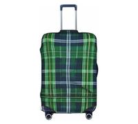 Httup Blue Scottish Tartan Print Practical Elastic Washable Travel Luggage Cover with Concealed Zipper for Suitcases, White, S