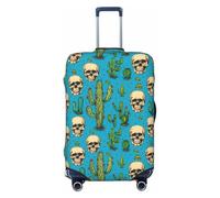 HTTUP Cactus and Skull of Bull Print Elastic Washable Baggage Protector Universal Suitcase Cover Travel Luggage Cover, Black, S
