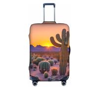 HTTUP Cactus Desert Sunsets Print Practical Elastic Washable Travel Luggage Cover with Concealed Zipper for Suitcases, White, XL