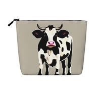 HTTUP Cow black spot Print Business Trip Essential Single-layer Makeup Bag Zippered Pouch Women Large Capacity, Black, One Size