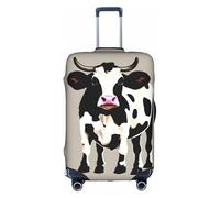 HTTUP Cow black spot Print Practical Elastic Washable Travel Luggage Cover with Concealed Zipper for Suitcases, White, S