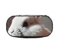 HTTUP cry white rabbit Print Stylish Unique Large Capacity Unisex Pencil Bag Zipper Office Travel Makeup Storage