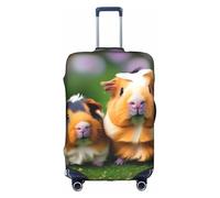 HTTUP Cute guinea pigs Print Practical Elastic Washable Travel Luggage Cover with Concealed Zipper for Suitcases, White, M